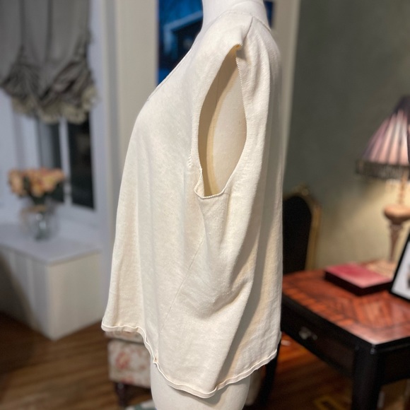 Tank top Cream sweater, tank top with beaded Trim - Picture 3 of 4